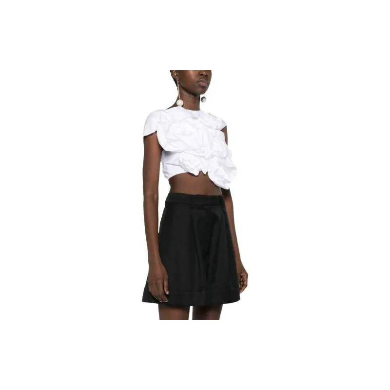 SIMONE ROCHA Floral-appliqué Cotton Blouse-3