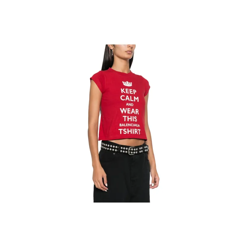 Balenciaga Slogan print T shirt-3