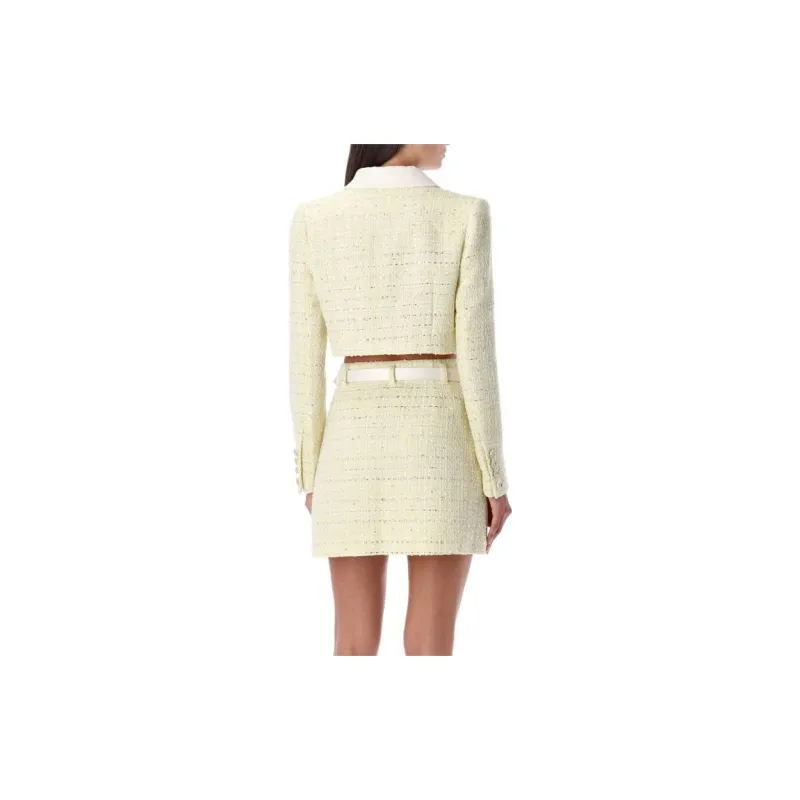 Self portrait Cropped Bouclé Jacket-1