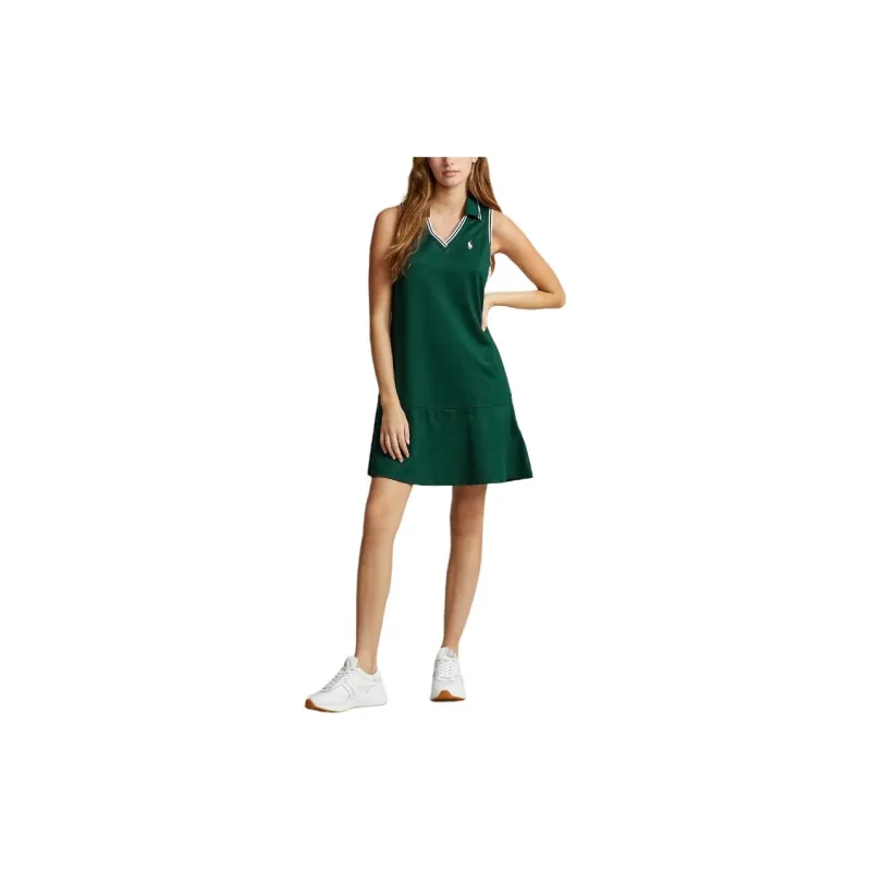 Polo Ralph Lauren Wimbledon Tennis Open Collection SS24 Sleeveless Dress Women's Moss Agate-1