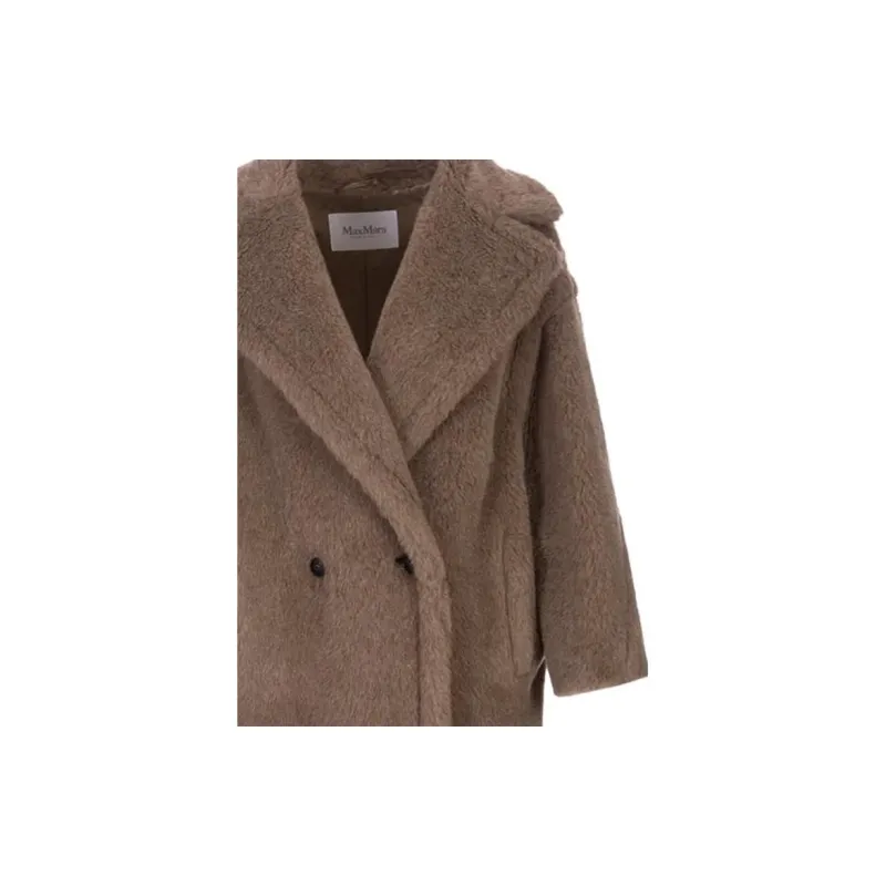 MaxMara Double-breasted Shearling Midi Coat-2