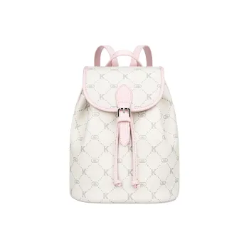 Kappa Matte Leather Students Backpack Travel Commute Backpack Regular Women's Milk Foam Pink