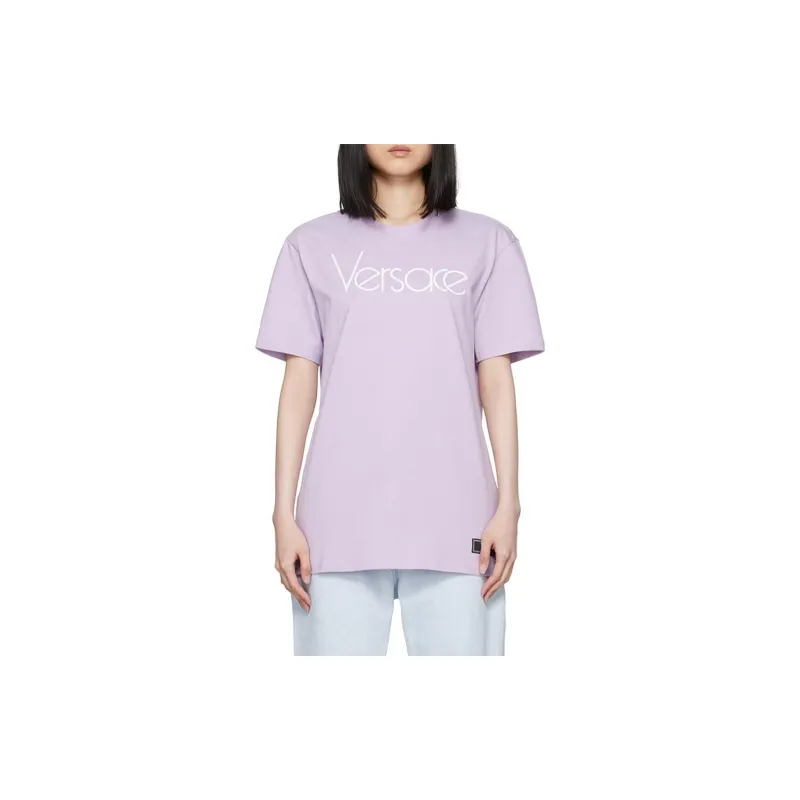 VERSACE Logo print Cotton T shirt-2