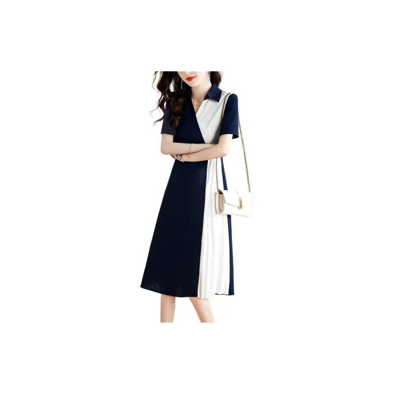 XWI Short Sleeved Dresses Women's Navy Blue-1