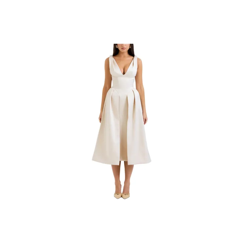 HOUSE OF CB Paloma Slip Dresses Women's CREAM/Cream-3