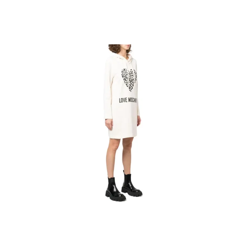 LOVE MOSCHINO Logo print Hooded Dress-3