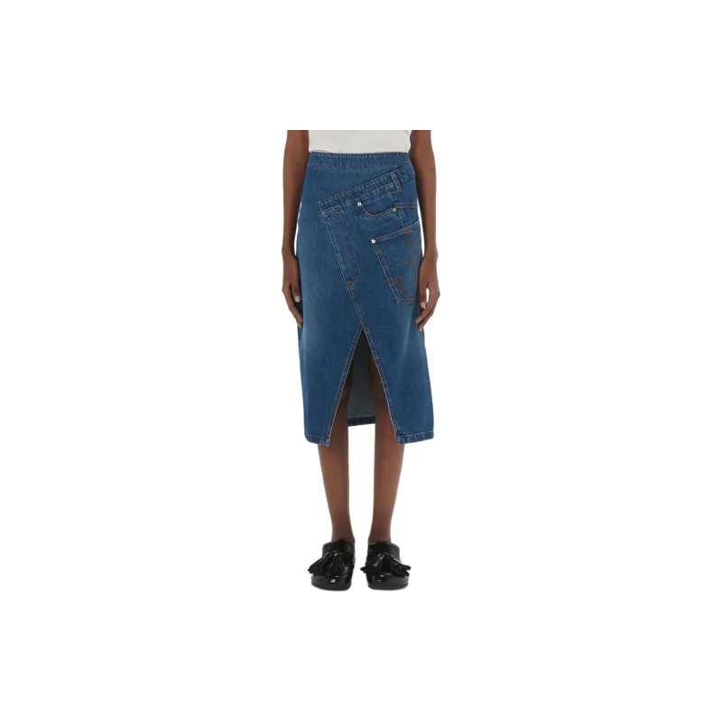 JW Anderson Logo Patch Twisted Midi Skirt-2