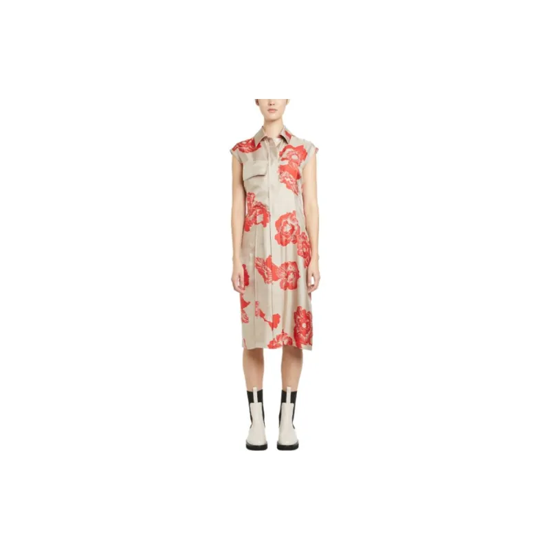 Ferragamo Sleeveless Dresses Women's Light Pink Red-1