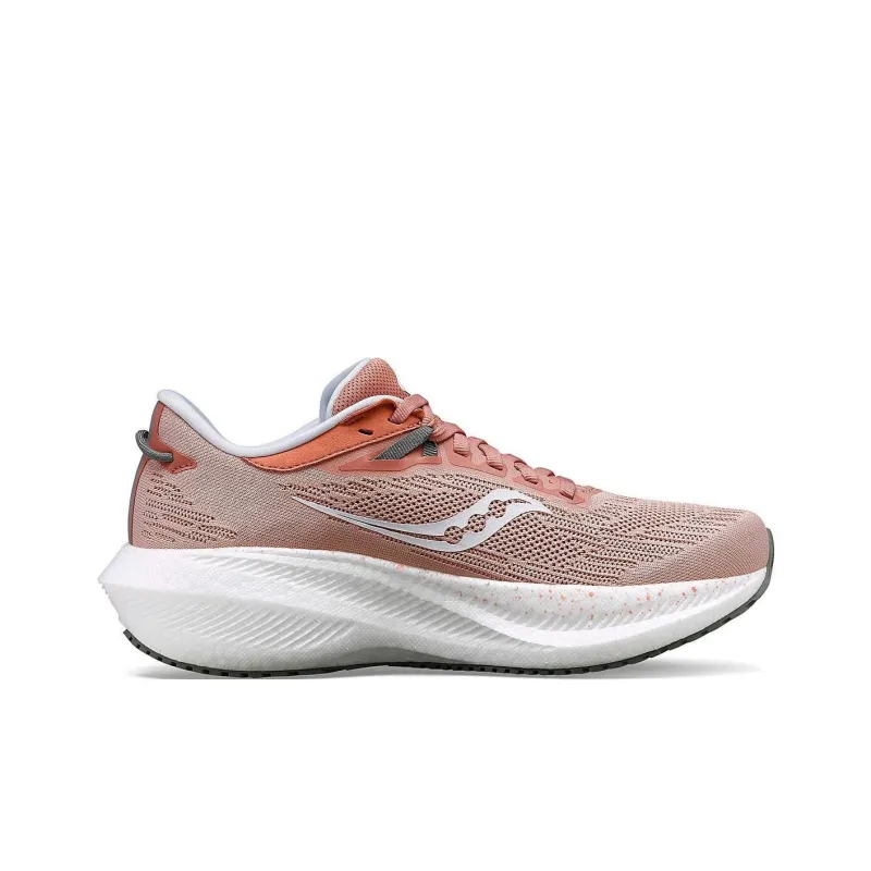 Saucony Triumph 21 Abrasion Resistant Breathable Low Top Running Shoes Women's Pink White-1