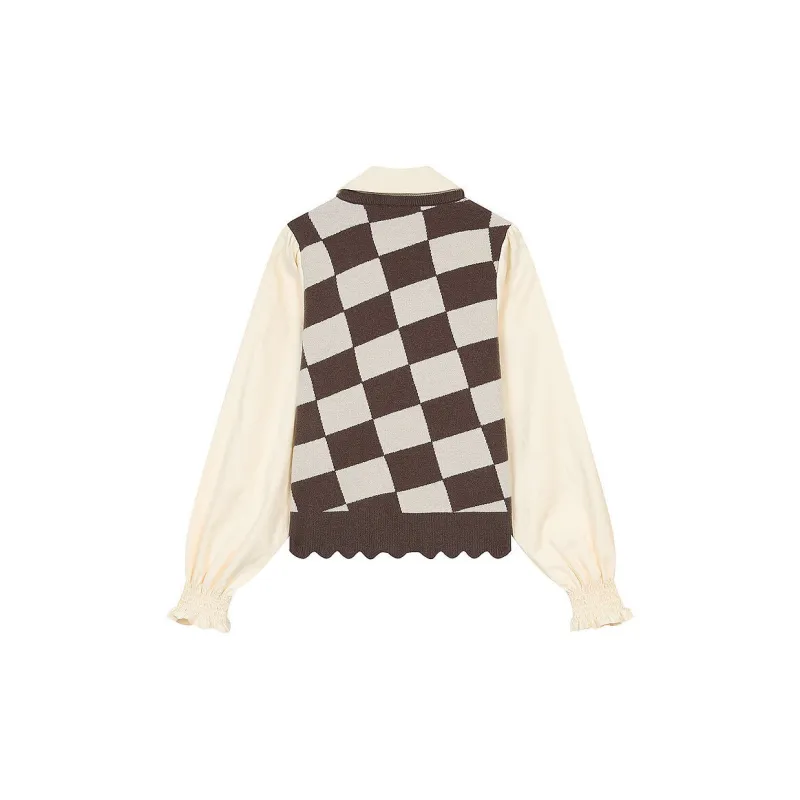 ELF SACK Vintage Print Mock Two Piece Knitwear Women's-1