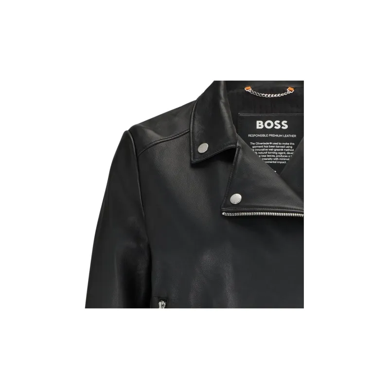 HUGO BOSS Zipped Leather Jacket-5
