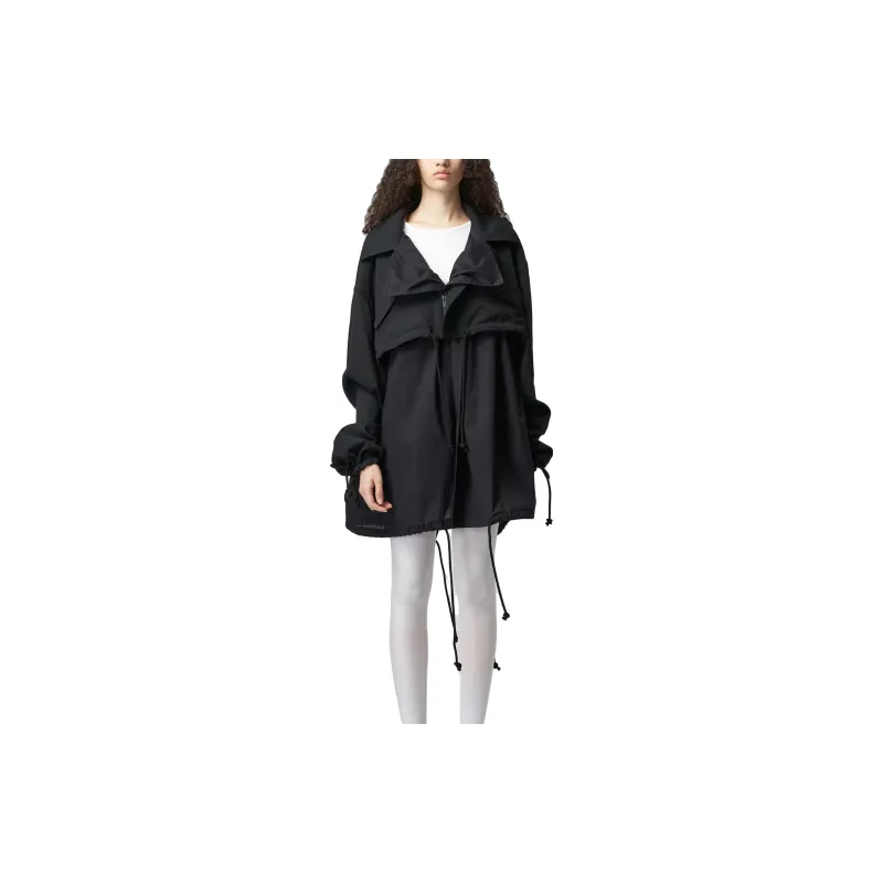 Yohji Yamamoto Panelled Drawstring Cape-2