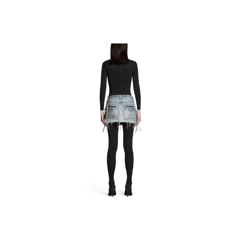 Balenciaga Cagole Denim Miniskirt-4