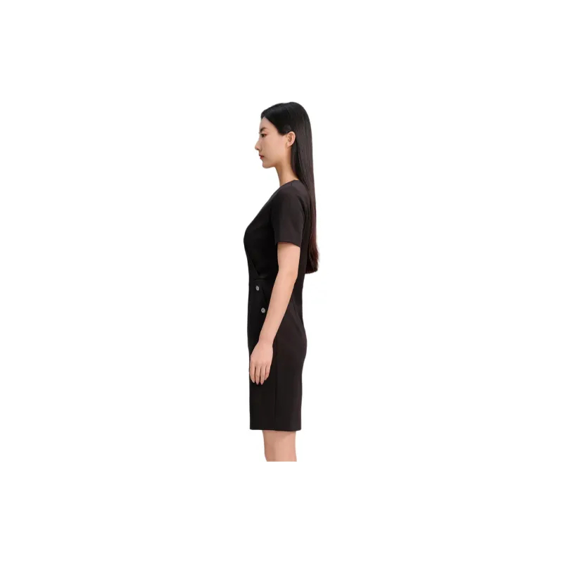 Blood Glitter Short-Sleeved Dresses Women's Black-2
