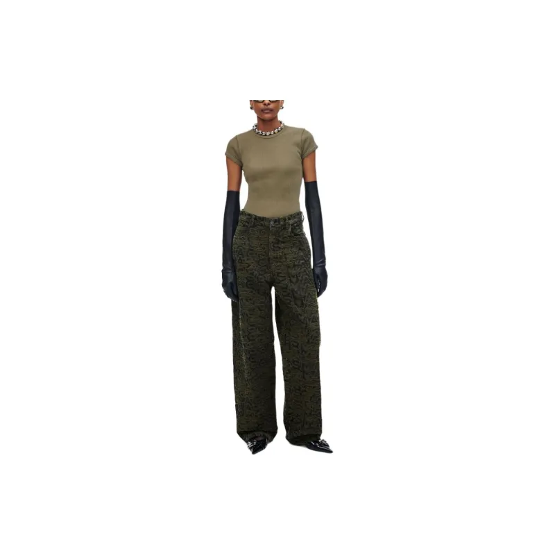 MARC JACOBS Monogram print Distressed Wide leg Jeans-2