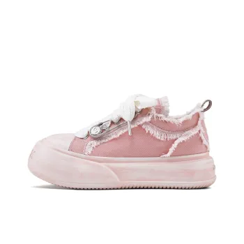 SOAP OPERA Wiping Color Series Skateboard Shoes Unisex Low Top White/Pink