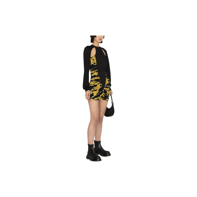VERSACE JEANS COUTURE Cut Out Ruched Mini Dress-3