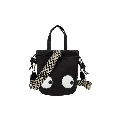 UNITE STAR Shoulder Bags Black+Black And White Shoulder Straps