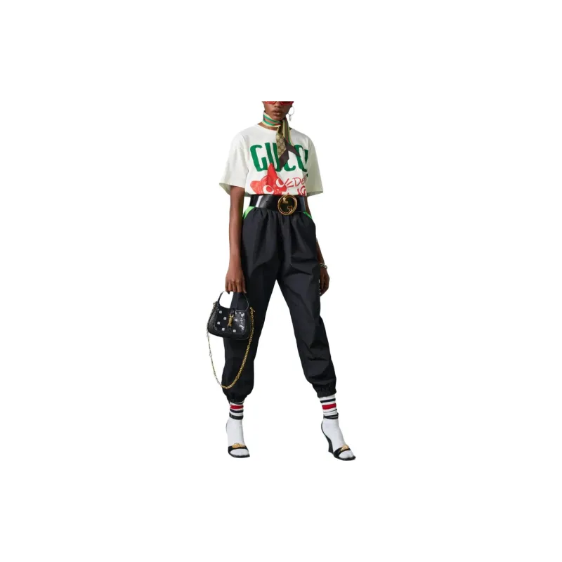 GUCCI Drop Shoulder Sleeve T Shirt Women's White-1