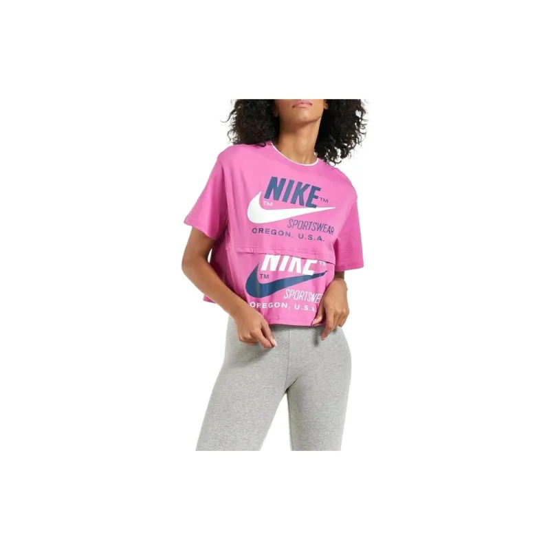 Nike Crop Tops Women's Pink-3