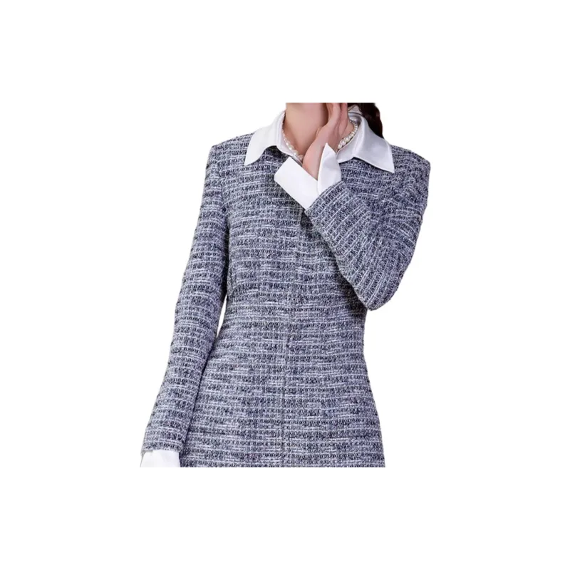 BESIONIA SS23 Long Sleeved Dresses Women's Blue White Multicolor-4