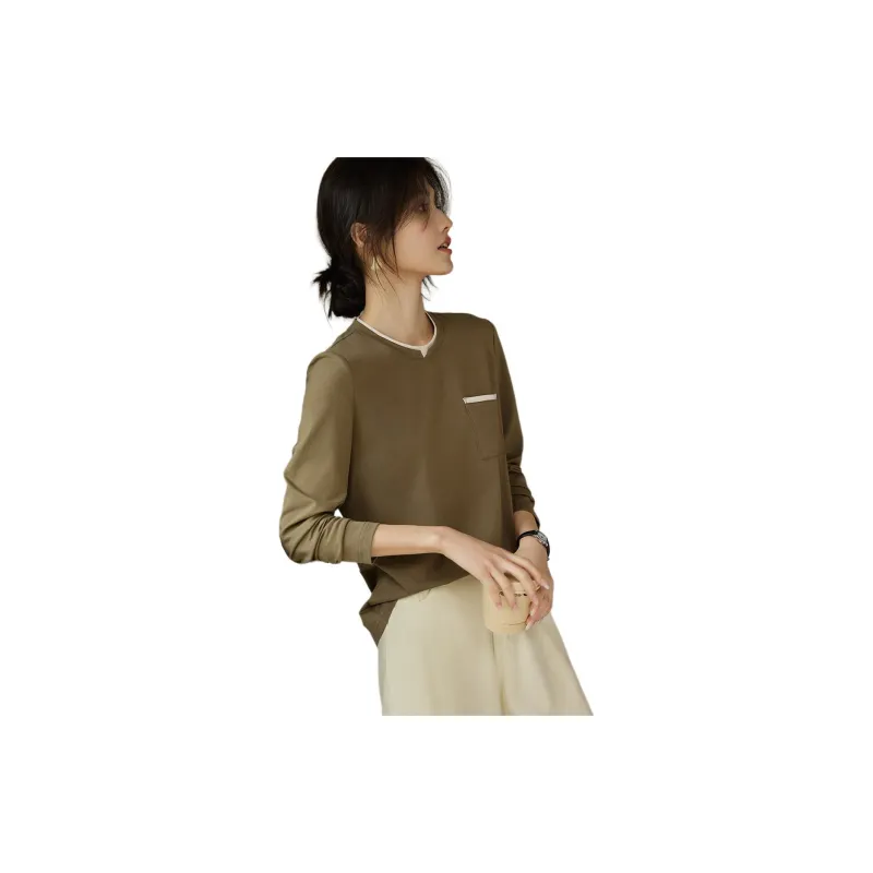 XWI T Shirt Women's Olive Green-1