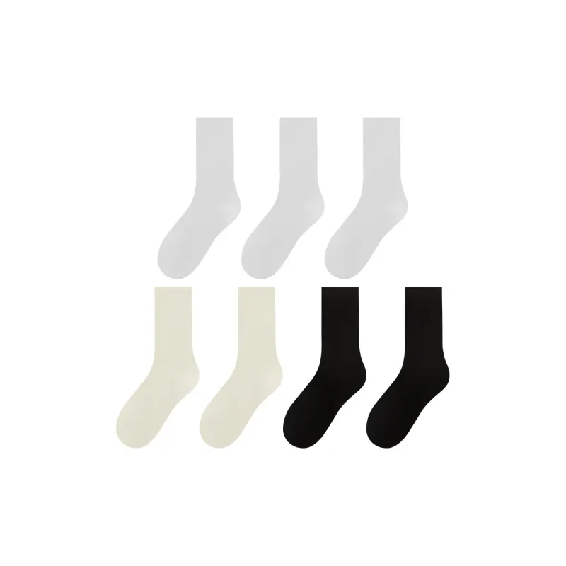 MADALLO Mid Calf Socks Women's 5 Pack White-22