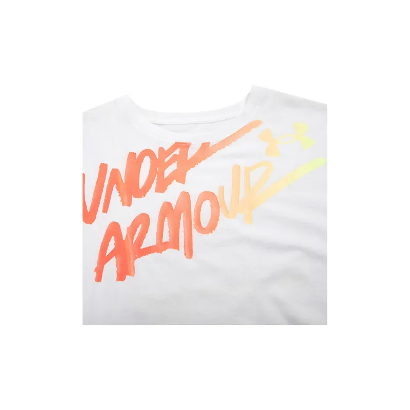 Under Armour Drop Shoulder Sleeve T Shirt Women's White-6