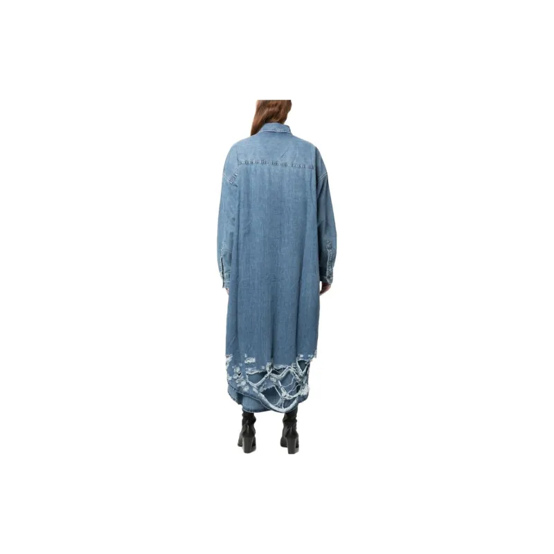 DIESEL Long-Sleeved Dresses Women's Blue-2
