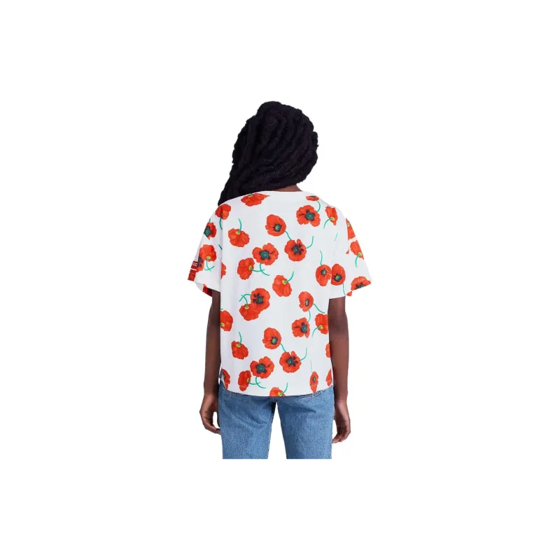 KENZO Poppy Flower Series T-Shirts Women's White-5