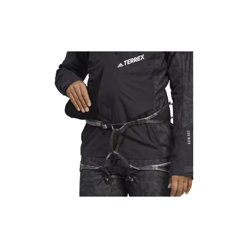Adidas Terrex Techrock Rain Rdy Anorak Jackets Coats Women's Black-4