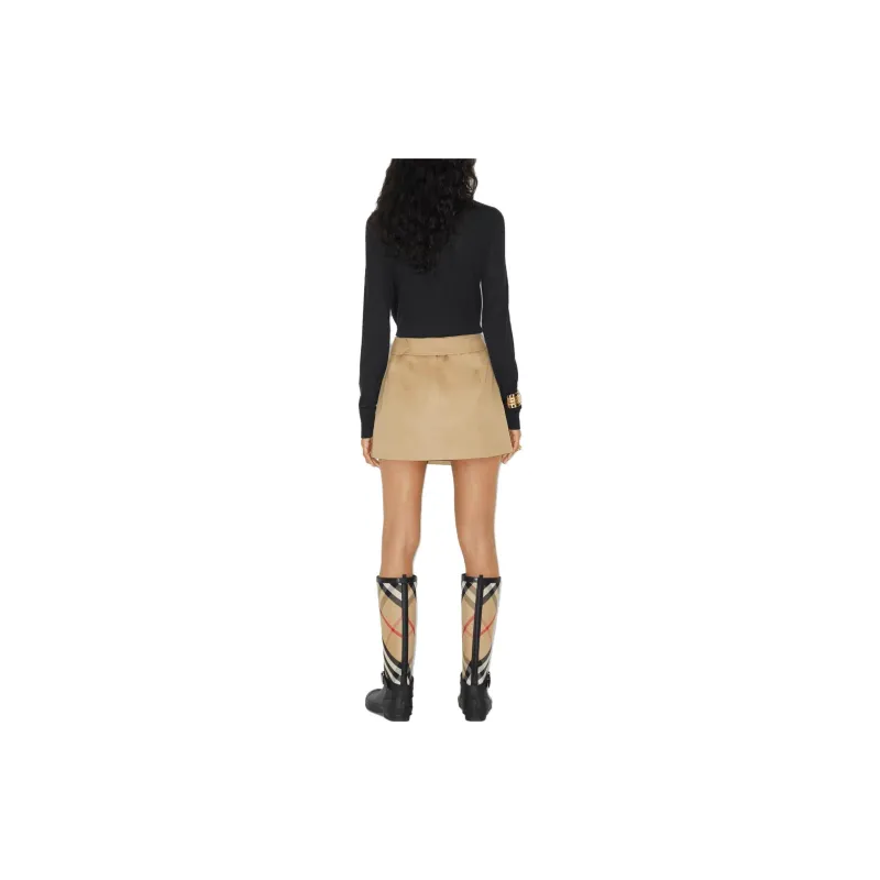 Burberry Gabardine Trench Cotton Miniskirt-2