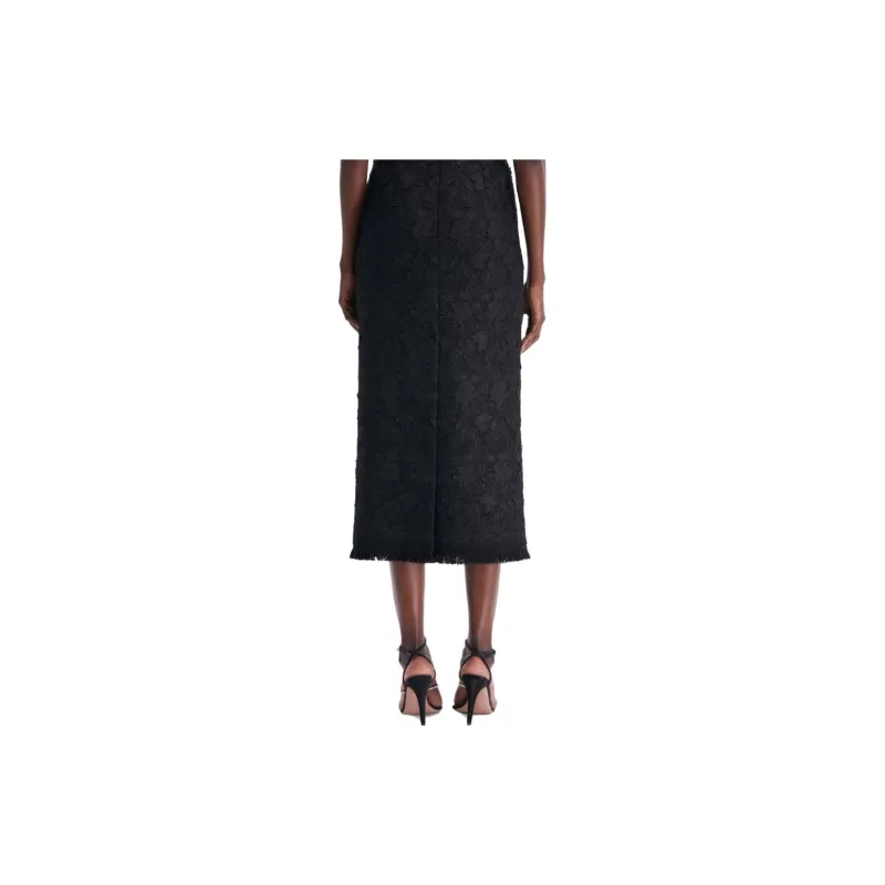 OSCAR DE LA RENTA Gardenia Embroidered Tweed Pencil Skirt-2