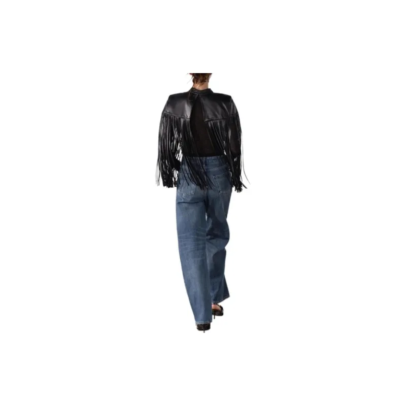 ZARA Leather Jacket Women's Black-3