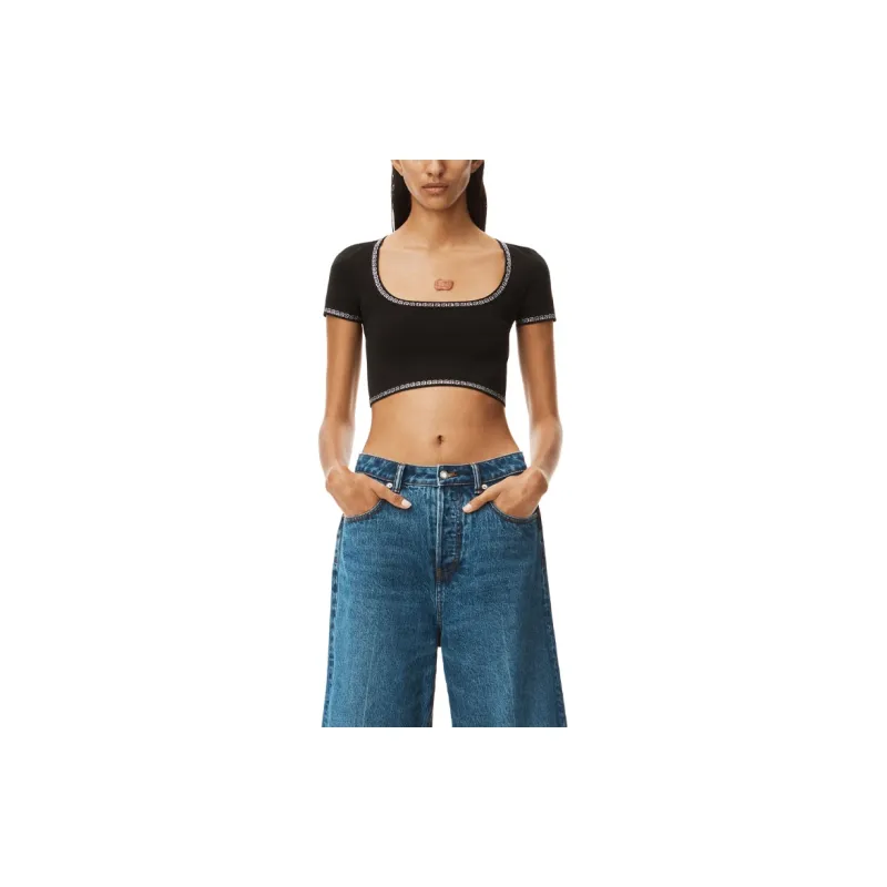 Alexander Wang Logo Detailed Crop Top-1