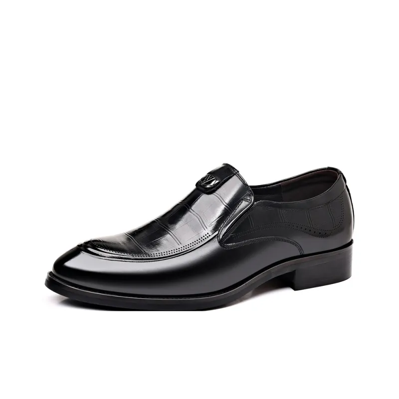 Romon Dress Shoes Men Low Top Black-1