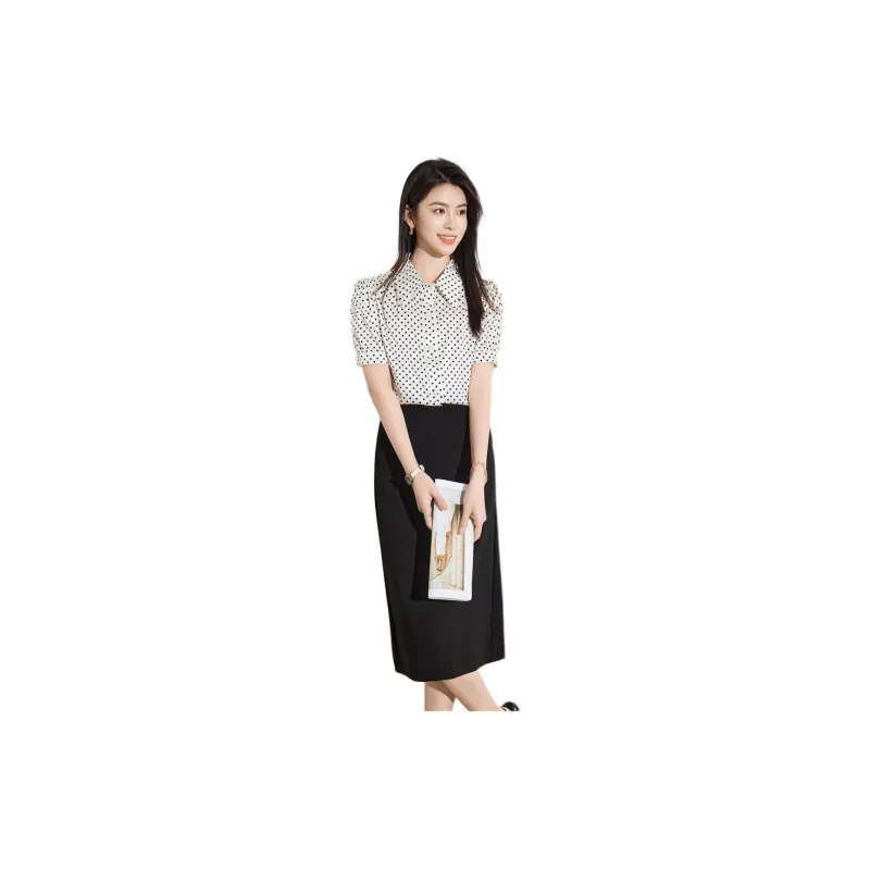 Yi Mengyuan Silk Shirt Women's Beige Base Dot-1