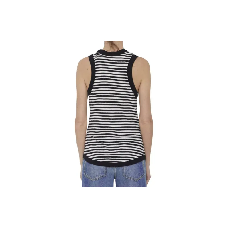 SAINT LAURENT Cassandre Striped Tank Top-3