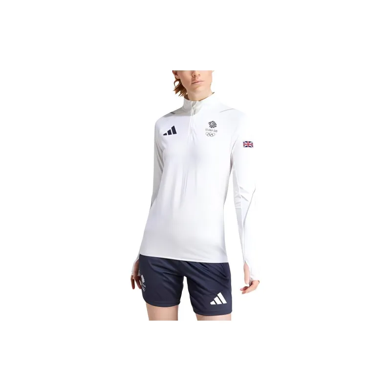 Adidas UK Training Top Olympics Collection Team GB Training Top Workout Clothing Women's White-1