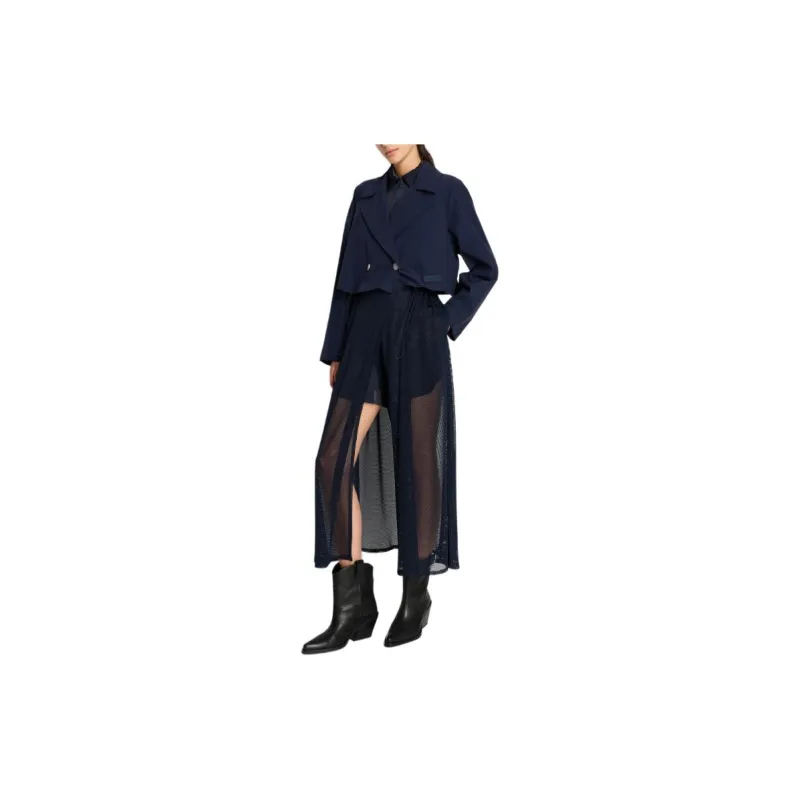 ARMANI EXCHANGE SS24 Trench Coat Women's Dark Blue-3