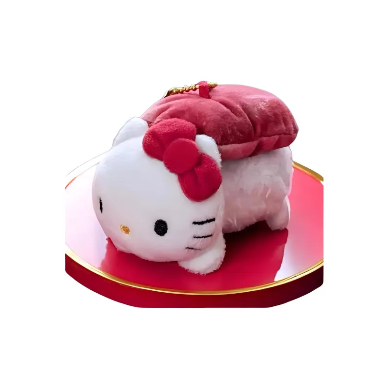 Sanrio Hello Kitty Gold Gunfish Sushi Kitty Dolls Plush Pendant 10cm Height-1