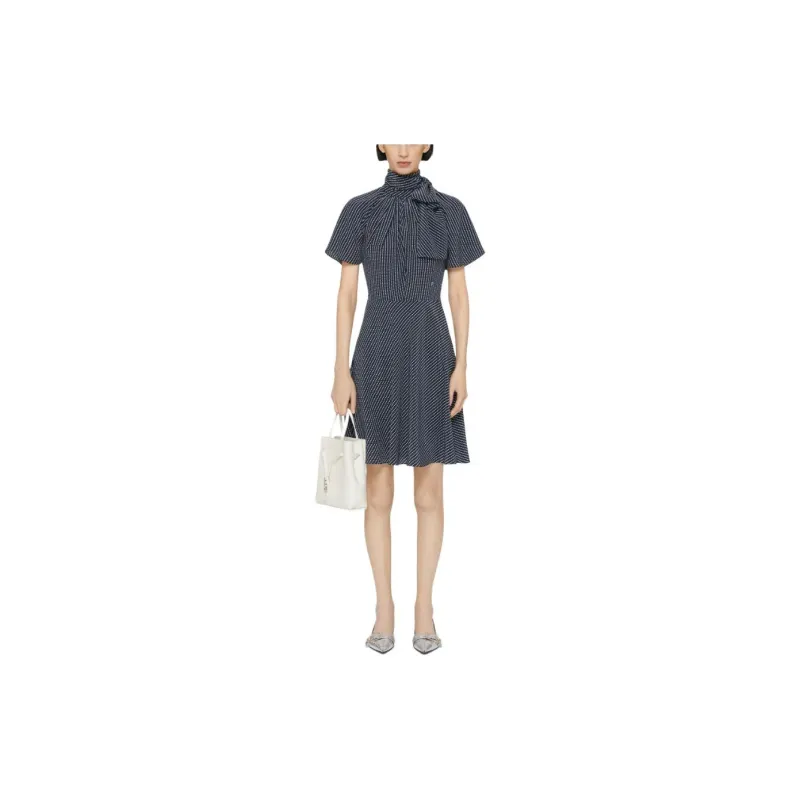 GIVENCHY SS24 Short Sleeved Dress Women's Marine Blue-1