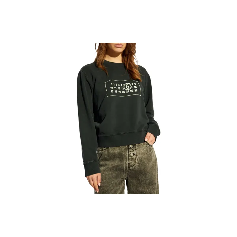 MM6 Maison Margiela Logo Printed Crewneck Sweatshirt-2