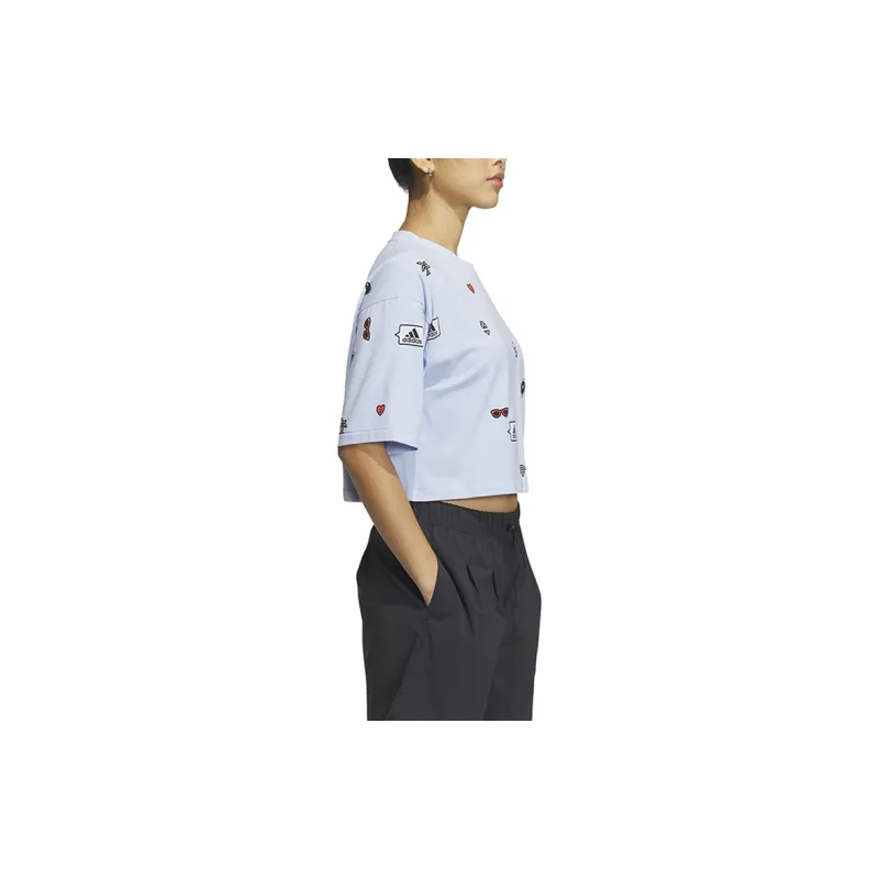 Adidas Crop Tops Women's Blue-3