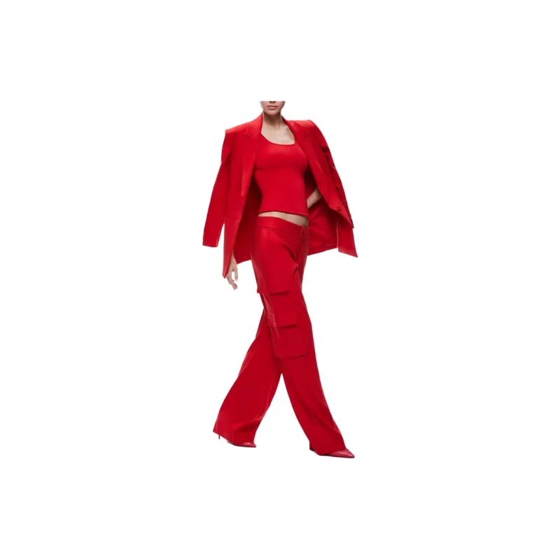 ALICE+OLIVIA Cargo Pants Women's Red-3