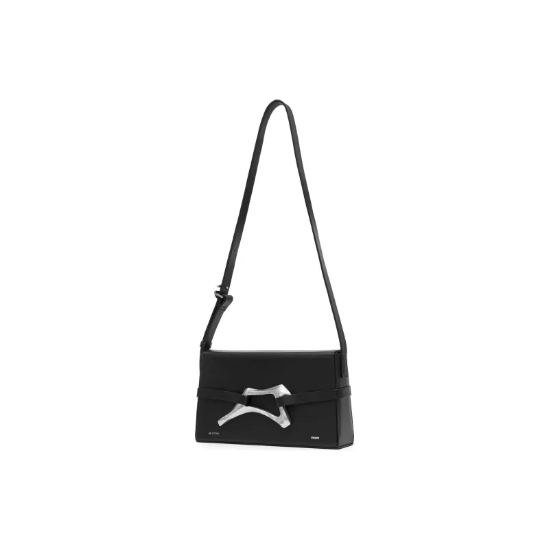 Staccato Cow Leather Shoulder Bag Small Size Women's Night Black-1
