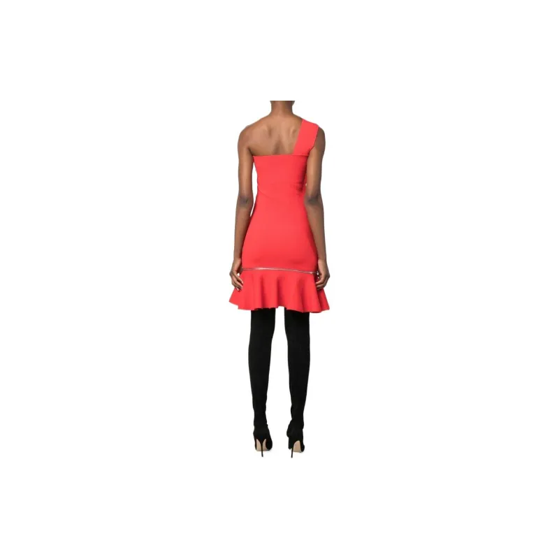 Alexander McQueen One shoulder Ruffle hem Dress-2