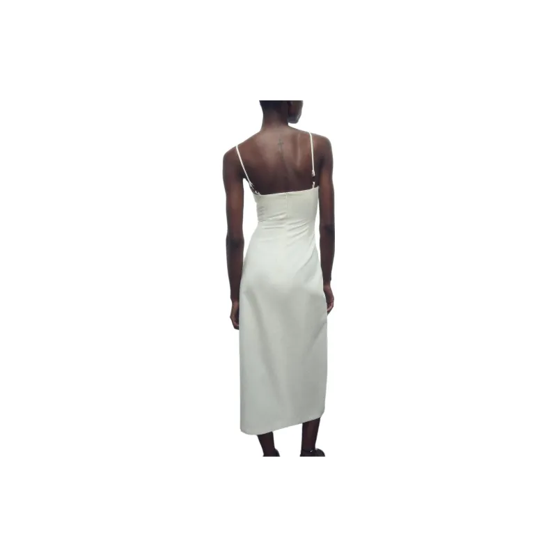 ZARA Slip Dresses Women's Light Beige-3
