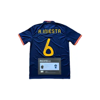 ICONS.com Iniesta Includes Certification Certificate Not Framed Soccer Apparel 2010 World Cup