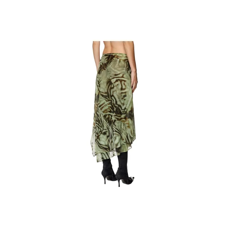 DIESEL Casual Long Skirts Women's Green-2